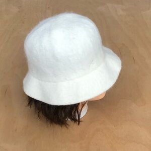 Betmar New York Angora Bucket Hat Light Beige Womens One Size.